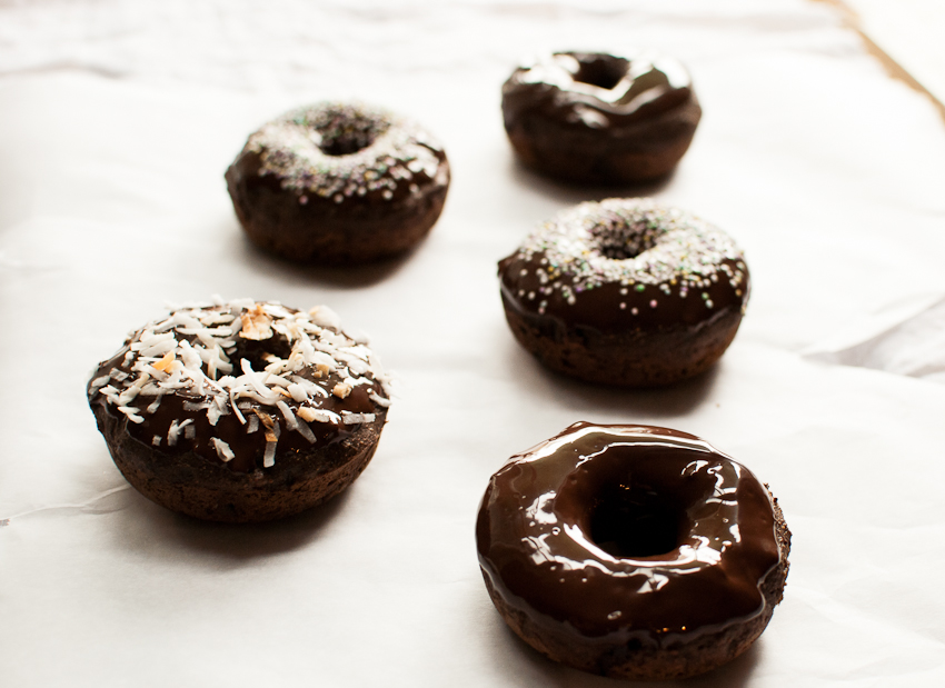 baked chocolate donuts