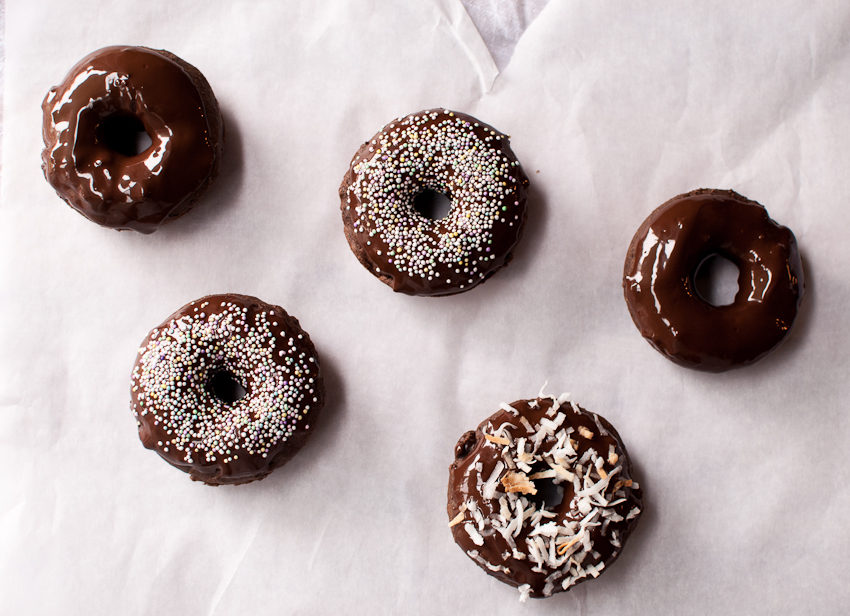 baked chocolate donuts