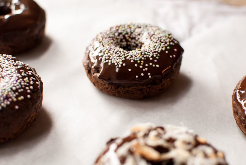 baked chocolate donuts