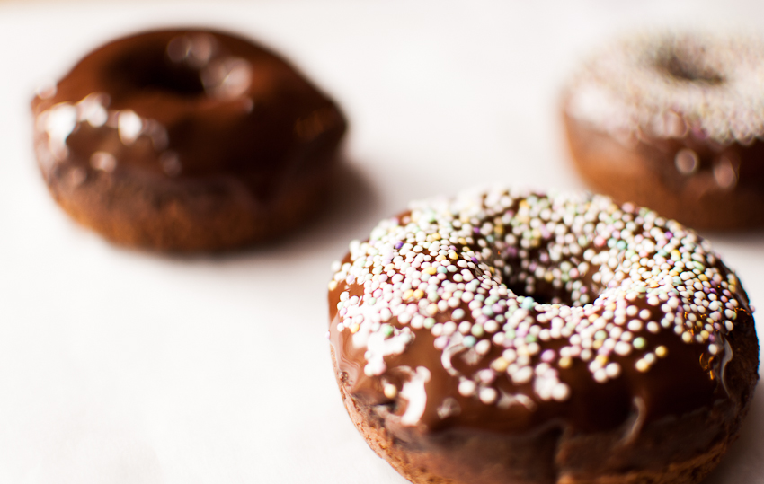 baked chocolate donuts