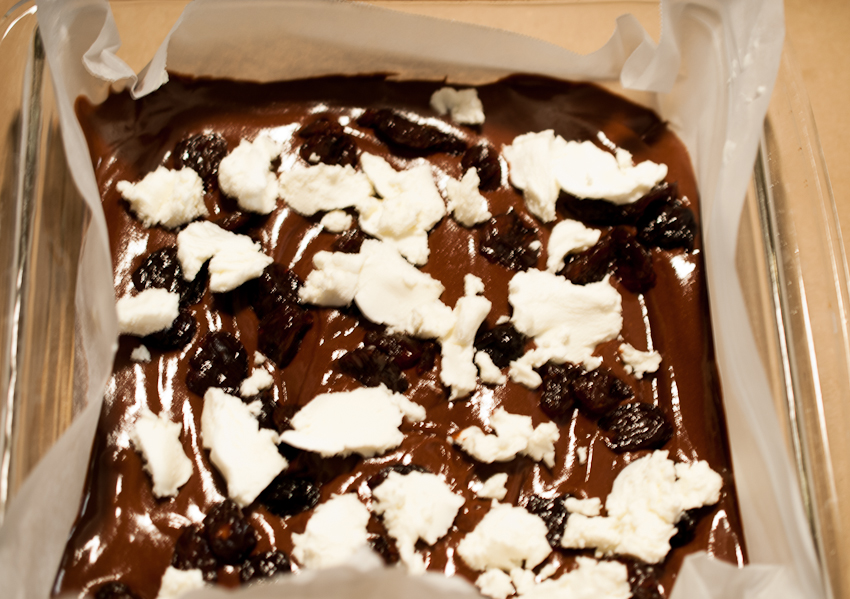 black forest goat cheese brownies