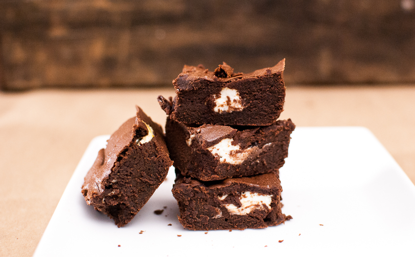 Black  forest goat cheese brownies