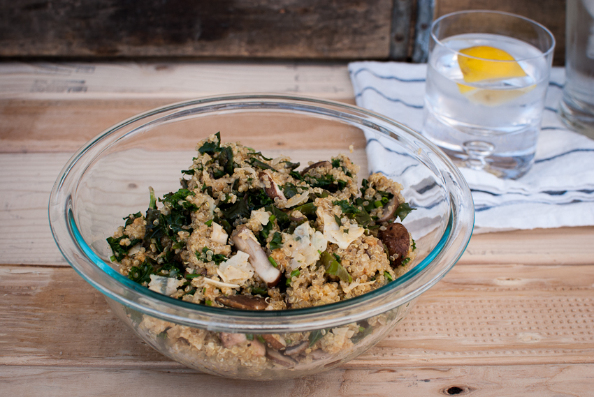 quinoa, kale, and mushroom burgers