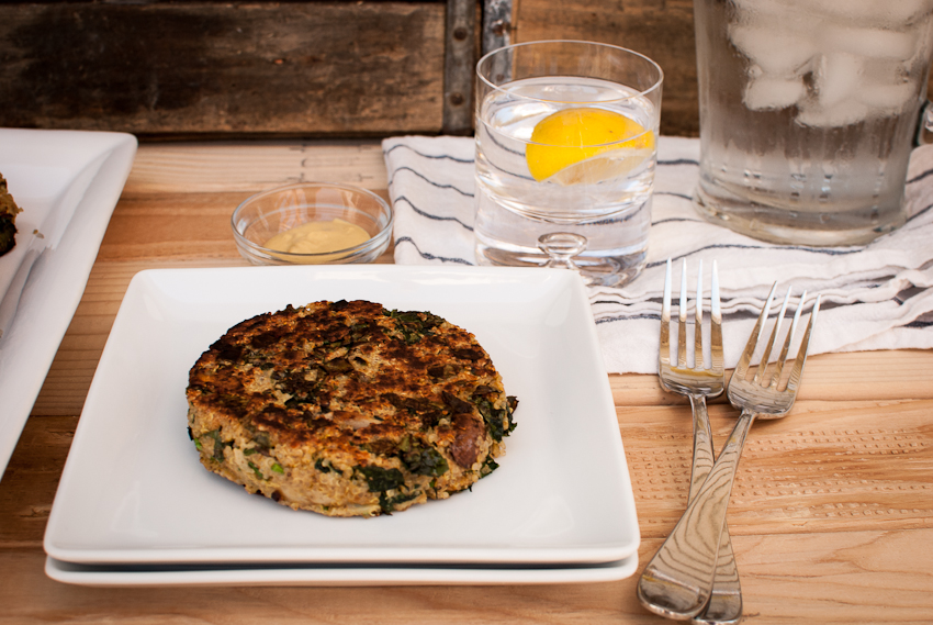 quinoa, kale and mushroom burgers