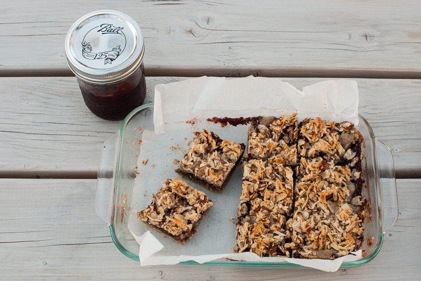 raspberry coconut gluten free bars