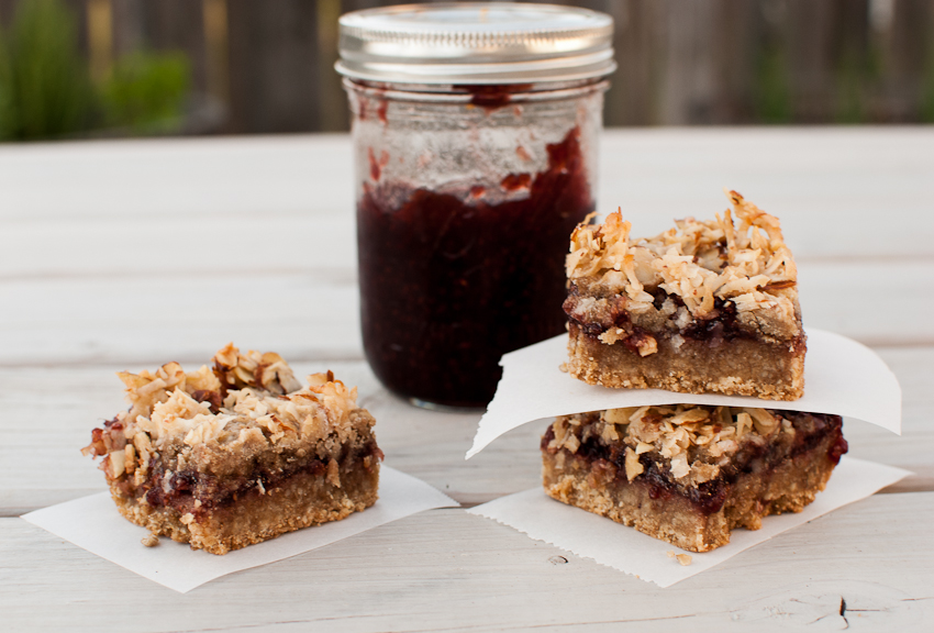 raspberry coconut gluten free bars