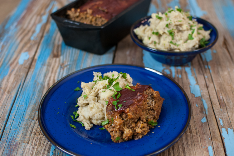 Meatloaf with Browned Butter Mashed Potatoes