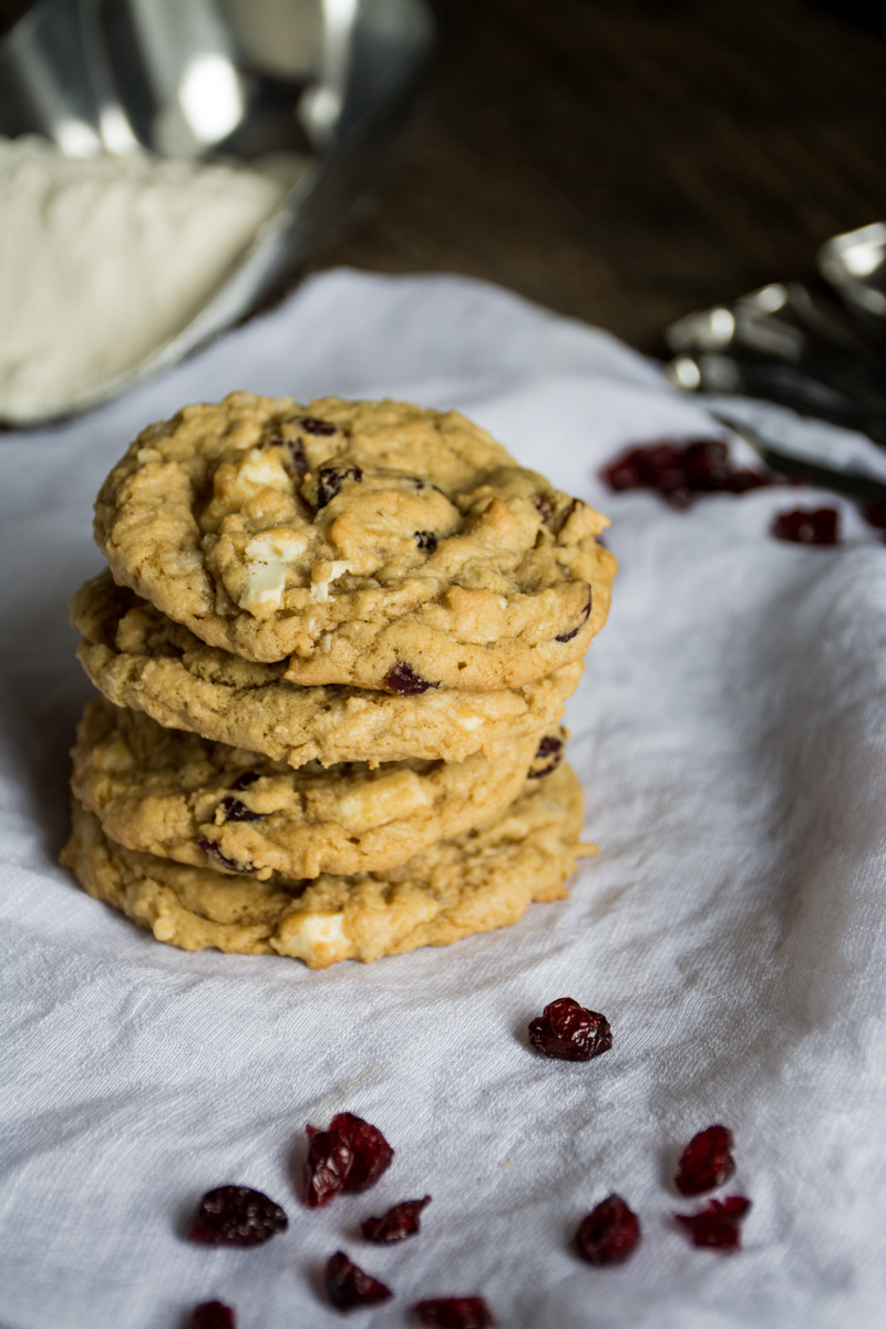 white chocolate, cranberry, coconut cookies