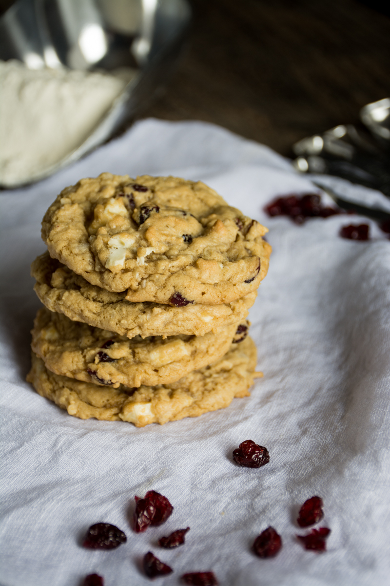 White Chocolate, Cranberry, Coconut Cookies - Thyme of Taste