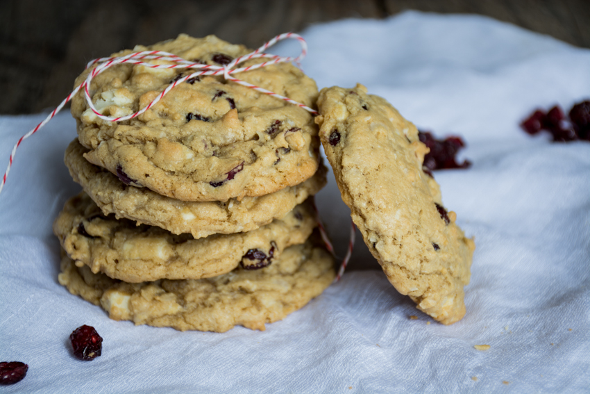 white chocolate, cranberry, coconut cookies