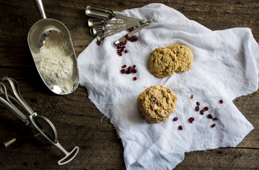 white chocolate, cranberry, coconut cookies