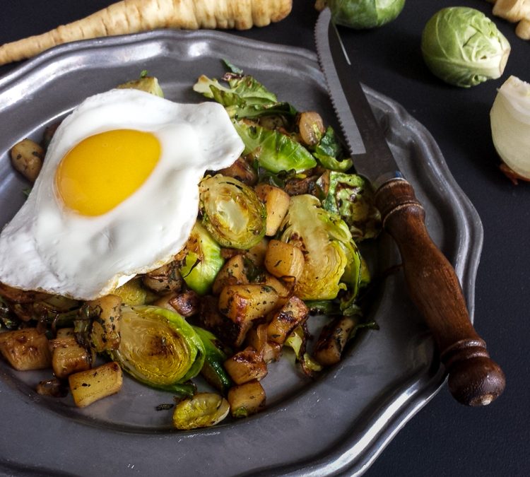 Brussel Sprouts and Parsnip Hash