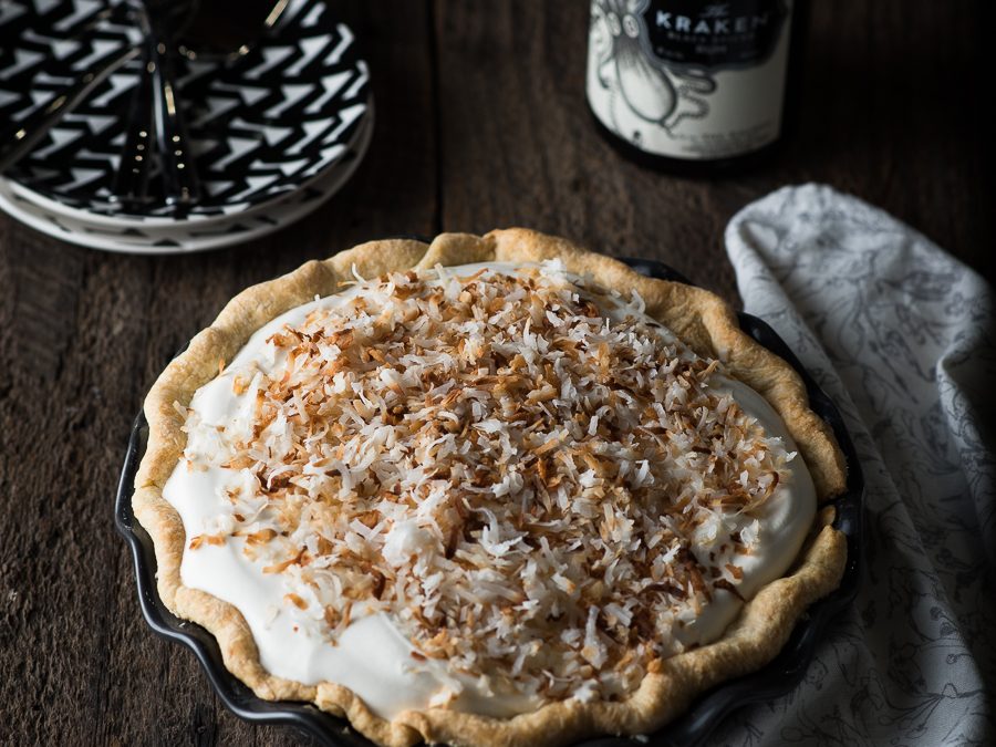 Banana Cream Pie with Rum Caramel Sauce