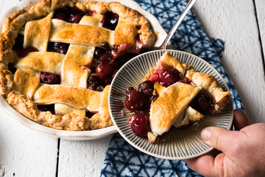 Chocolate Cherry Whiskey Pie